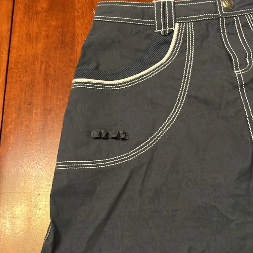 Athleta Navy RipStop Nylon Skirt Liner White Stitching Small - Picture 3 of 7